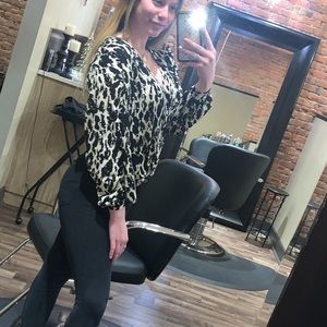 Cream & Black Flowy Top- Urban Outfitters